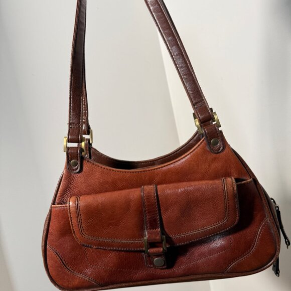 Y2K Spring Leather Shoulder Bag Brown - Picture 2 of 13